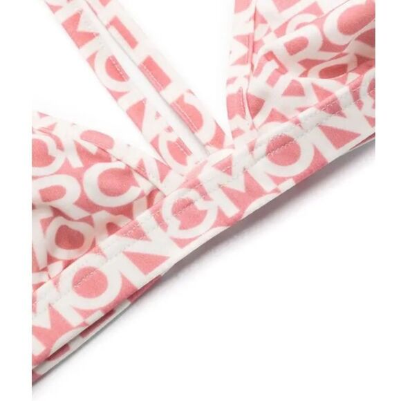 Moncler Monogram Logo 2-Piece Bikini Set Size XL NWT Pastel Pink Multi $520 - Picture 7 of 12
